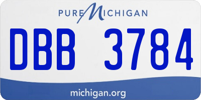 MI license plate DBB3784
