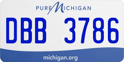 MI license plate DBB3786