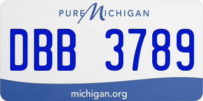 MI license plate DBB3789