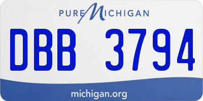 MI license plate DBB3794