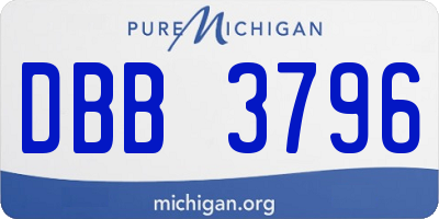 MI license plate DBB3796