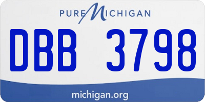 MI license plate DBB3798