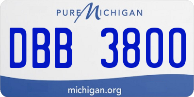 MI license plate DBB3800