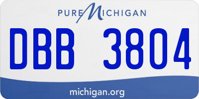 MI license plate DBB3804