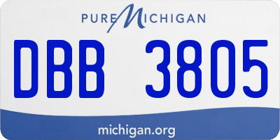 MI license plate DBB3805