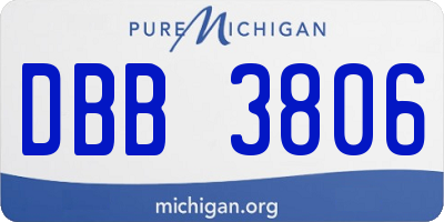 MI license plate DBB3806