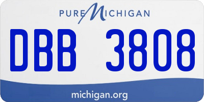MI license plate DBB3808