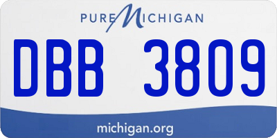 MI license plate DBB3809
