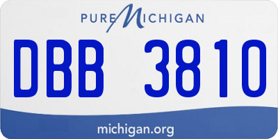 MI license plate DBB3810