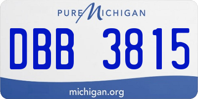MI license plate DBB3815
