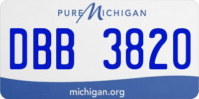 MI license plate DBB3820