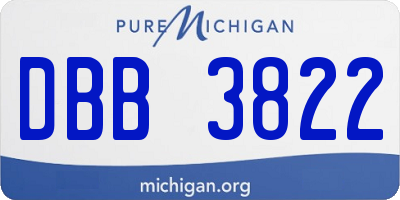 MI license plate DBB3822
