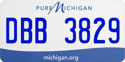MI license plate DBB3829
