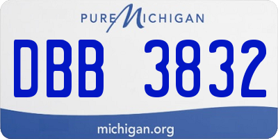 MI license plate DBB3832