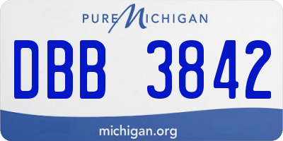 MI license plate DBB3842