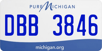 MI license plate DBB3846