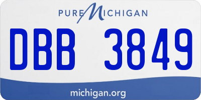 MI license plate DBB3849