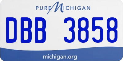 MI license plate DBB3858