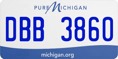 MI license plate DBB3860