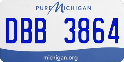 MI license plate DBB3864