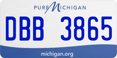 MI license plate DBB3865