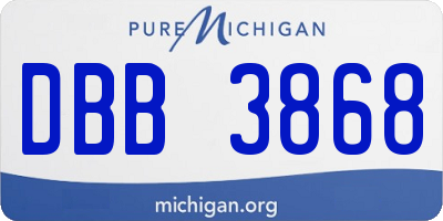MI license plate DBB3868