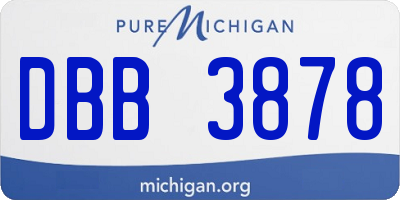 MI license plate DBB3878