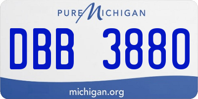 MI license plate DBB3880