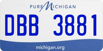 MI license plate DBB3881
