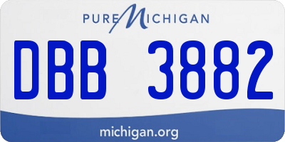 MI license plate DBB3882
