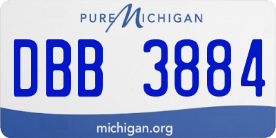 MI license plate DBB3884