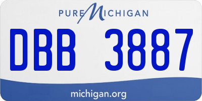 MI license plate DBB3887