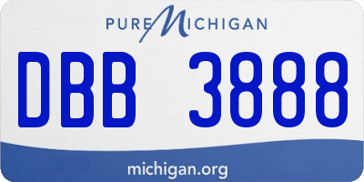MI license plate DBB3888
