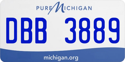 MI license plate DBB3889