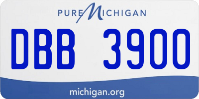 MI license plate DBB3900
