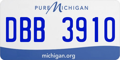 MI license plate DBB3910