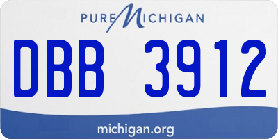 MI license plate DBB3912