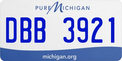 MI license plate DBB3921