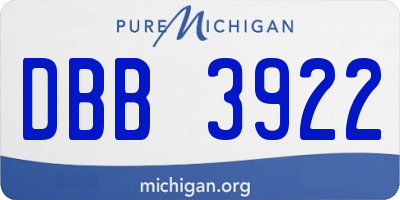 MI license plate DBB3922
