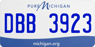 MI license plate DBB3923