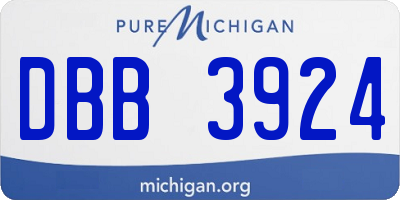 MI license plate DBB3924