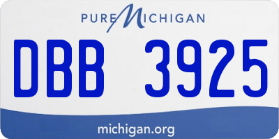 MI license plate DBB3925