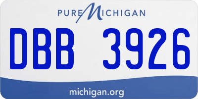 MI license plate DBB3926