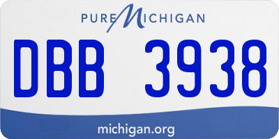 MI license plate DBB3938