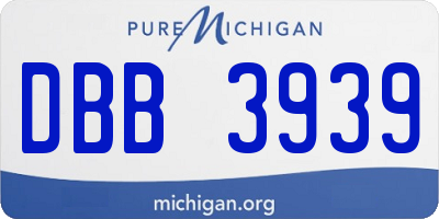 MI license plate DBB3939