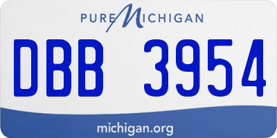 MI license plate DBB3954
