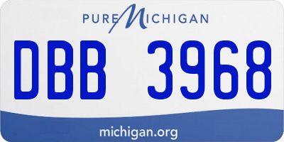 MI license plate DBB3968