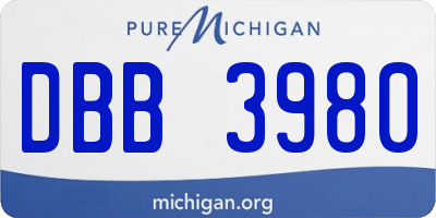 MI license plate DBB3980
