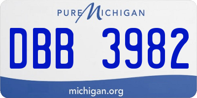 MI license plate DBB3982
