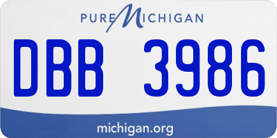 MI license plate DBB3986